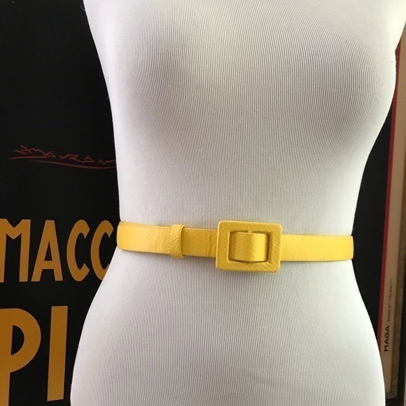 Tahari Arthur S Levine Faux Yellow Snake Skin Belt main image 15
